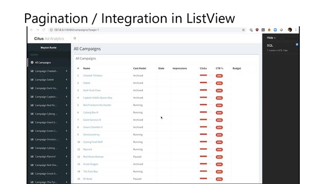 Pagination / Integration in ListView
