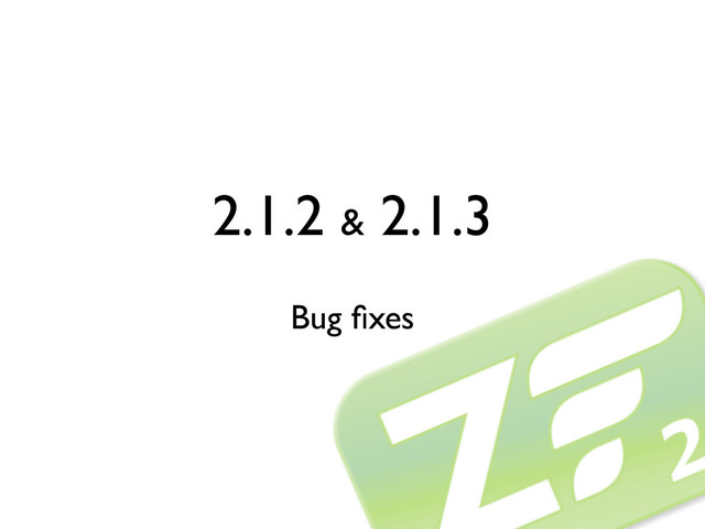 2.1.2 & 2.1.3
Bug ﬁxes
