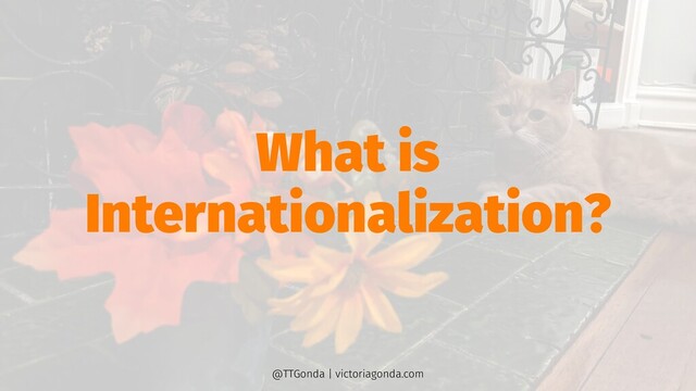 What is
Internationalization?
@TTGonda | victoriagonda.com
