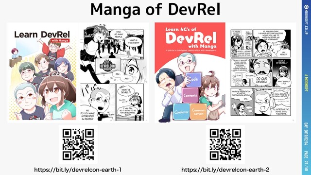 PAGE
# MOONGIFT / 50
DAY 2019/02/14
Manga of DevRel
21
IUUQTCJUMZEFWSFMDPOFBSUI IUUQTCJUMZEFWSFMDPOFBSUI
