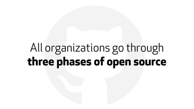 !
All organizations go through
three phases of open source
