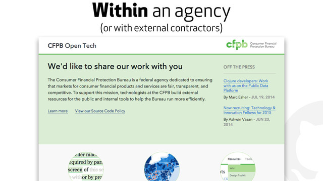 !
Within an agency
(or with external contractors)
