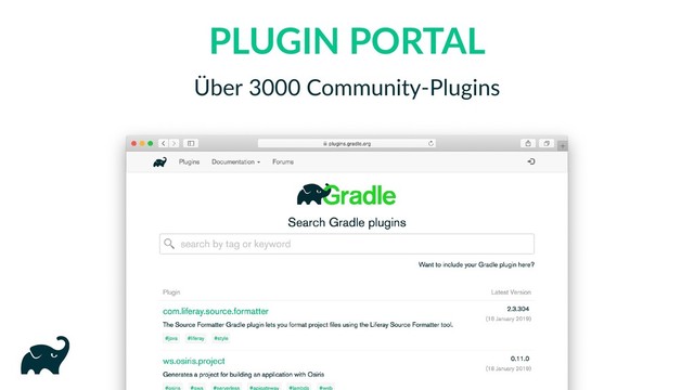 PLUGIN PORTAL
Über 3000 Community‑Plugins
