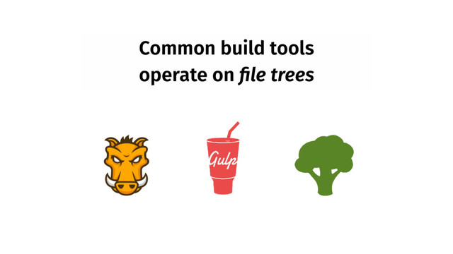 Common build tools
operate on ﬁle trees
