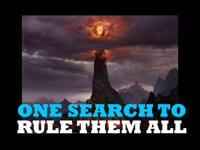 RULE THEM ALL
ONE SEARCH TO
