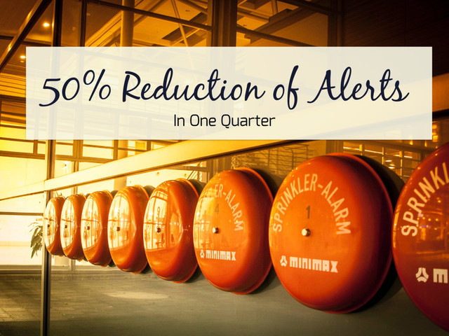 50% Reduction of Alerts
In One Quarter
