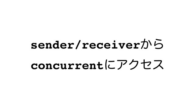 sender/receiver͔Β
concurrentʹΞΫηε
