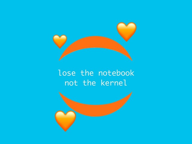 lose the notebook
not the kernel

