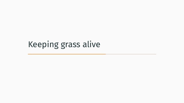 Keeping grass alive
