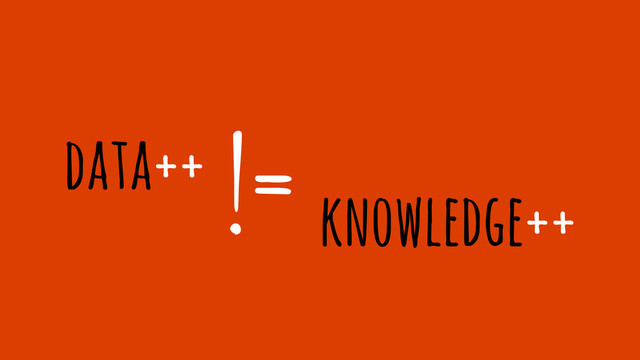data++ != knowledge++
