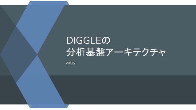 DIGGLEの
分析基盤アーキテクチャ
zakky
