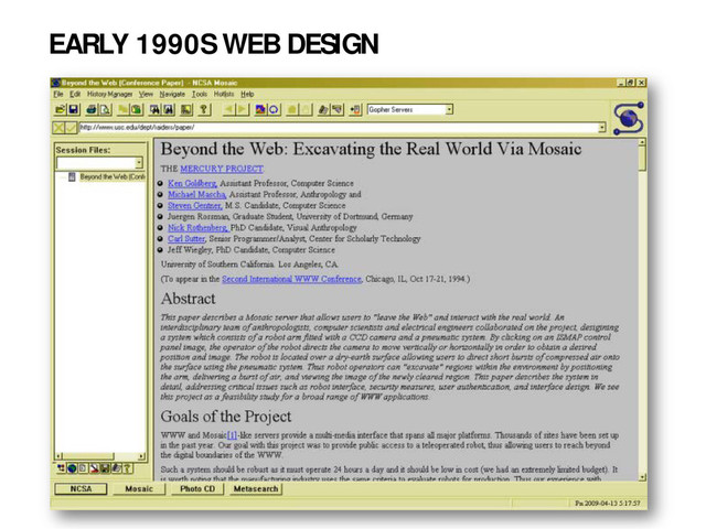EARLY 1990S WEB DESIGN
