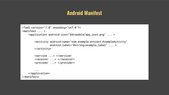 Android Manifest





 
 
 
...


