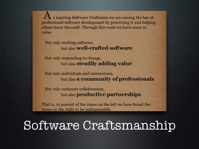Software Craftsmanship
