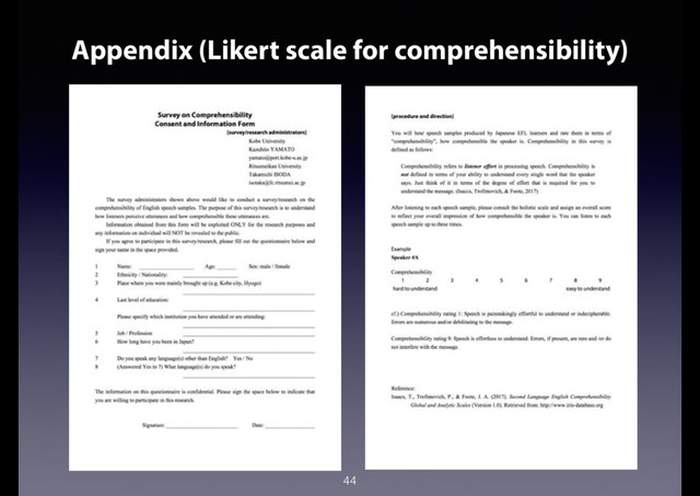 44
Appendix (Likert scale for comprehensibility)
