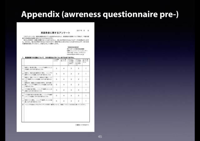 45
Appendix (awreness questionnaire pre-)
