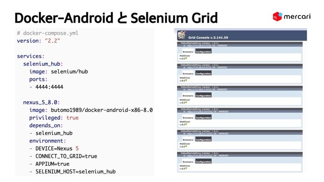Docker-Android と Selenium Grid
