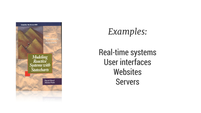 Examples: 
 
Real-time systems
User interfaces
Websites
Servers
