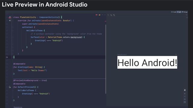 Live Preview in Android Studio
