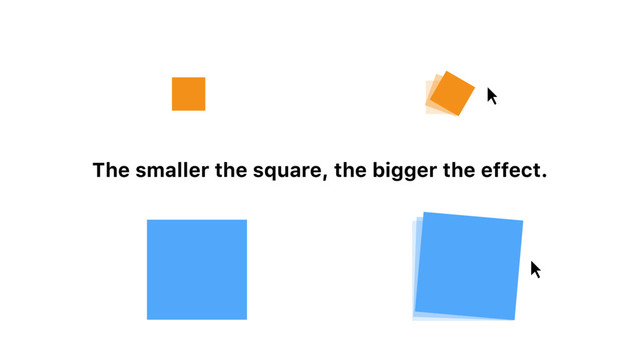 The smaller the square, the bigger the effect.
