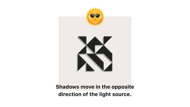 

Shadows move in the opposite
direction of the light source.
