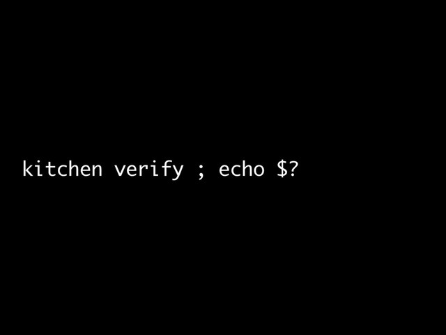 kitchen verify ; echo $?
