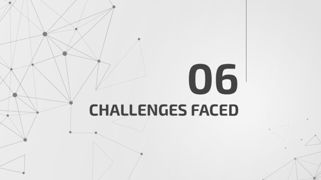 CHALLENGES FACED
06
