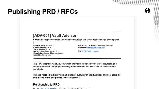 Publishing PRD / RFCs
