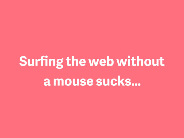 Surﬁng the web without
a mouse sucks…
