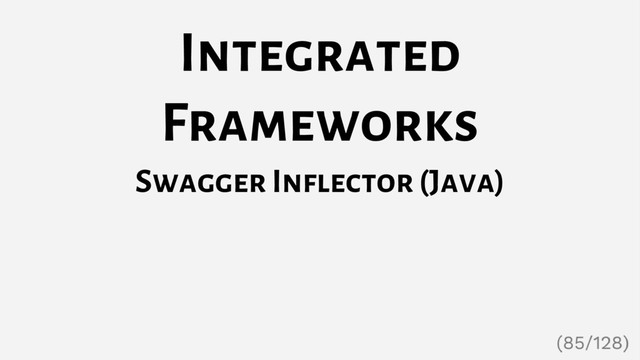 Integrated
Frameworks
Swagger Inflector (Java)
