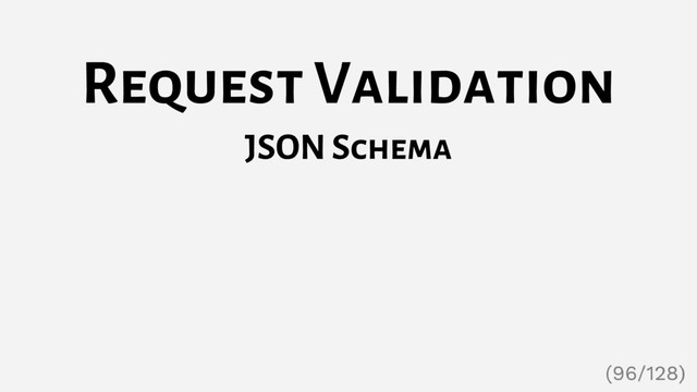 Request Validation
JSON Schema
