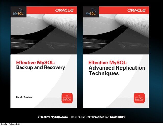 EffectiveMySQL.com - Its all about Performance and Scalability
Sunday, October 2, 2011

