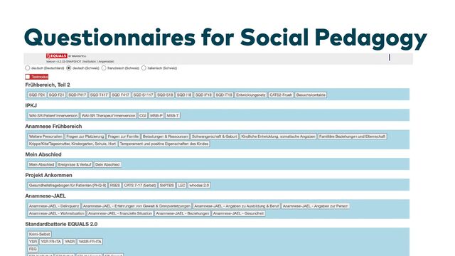 Questionnaires for Social Pedagogy
