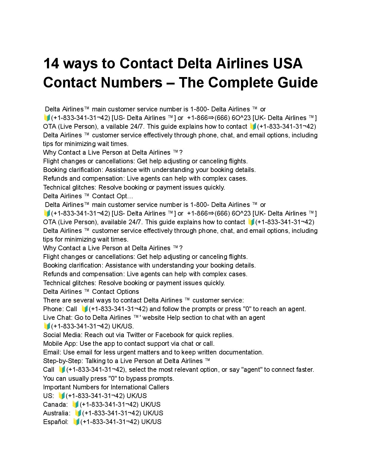 delta airlines ™®️ USA Contact Numbers: Complete 2025 Support Guide - Speaker Deck