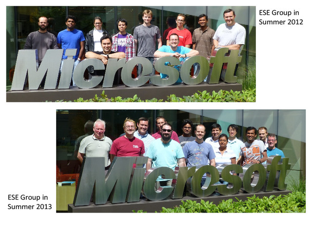 © Microsoft Corporation
ESE Group in
Summer 2012
ESE Group in
Summer 2013
