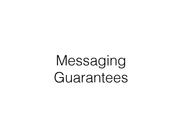 Messaging
Guarantees
