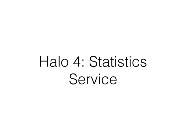 Halo 4: Statistics
Service
