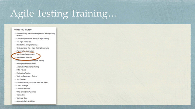 Agile Testing Training…
