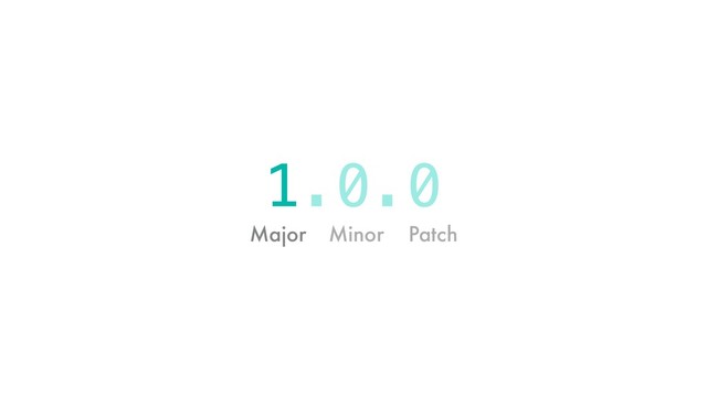 Major Minor Patch
1.0.0
