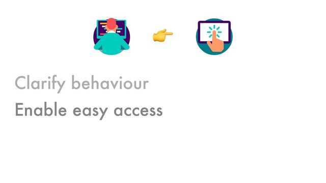 (
Clarify behaviour
Enable easy access
