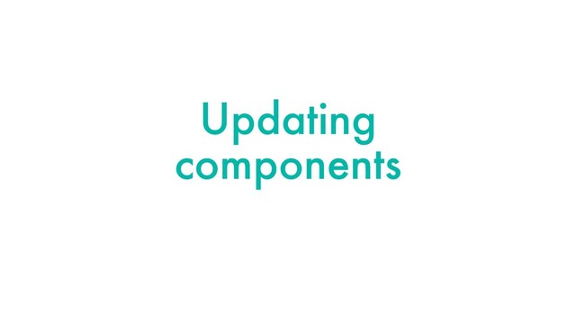 Updating
components
