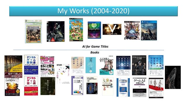 My Works (2004-2020)
AI for Game Titles
Books
