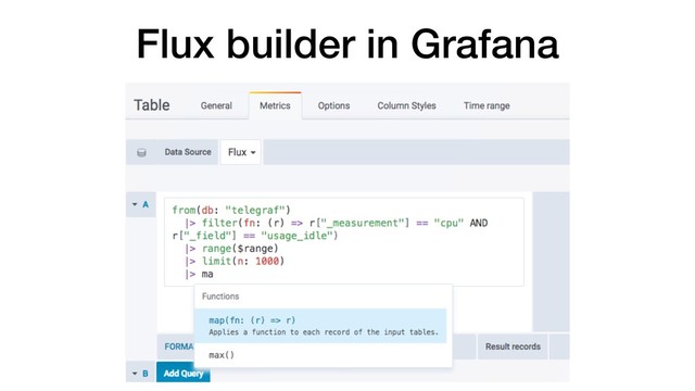 Flux builder in Grafana
