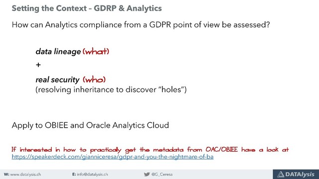 (what)
(who)
If interested in how to practically get the metadata from OAC/OBIEE have a look at
