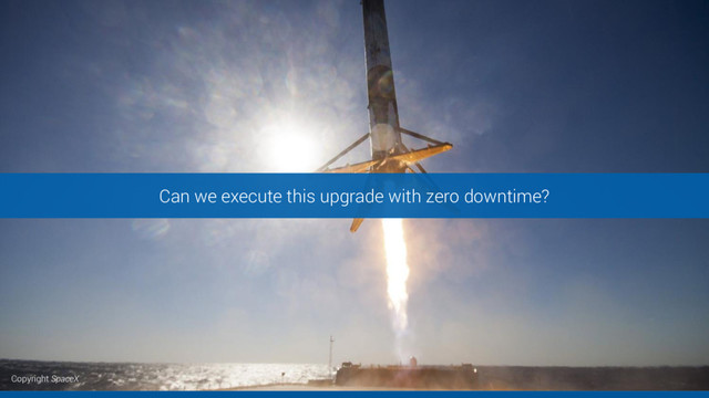 Can we execute this upgrade with zero downtime?
Copyright SpaceX
