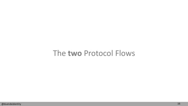 16
@duendeidentity
The two Protocol Flows
