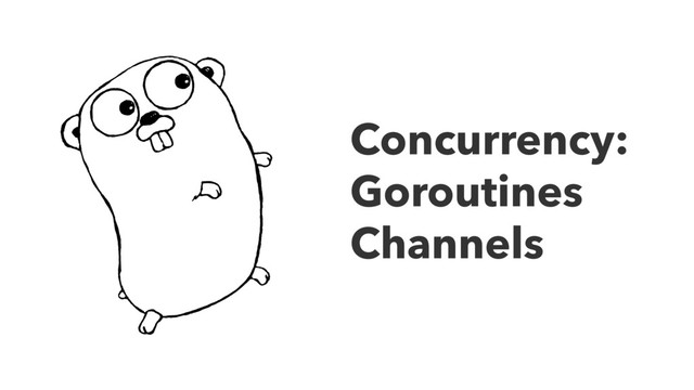 Concurrency: 
Goroutines
Channels
