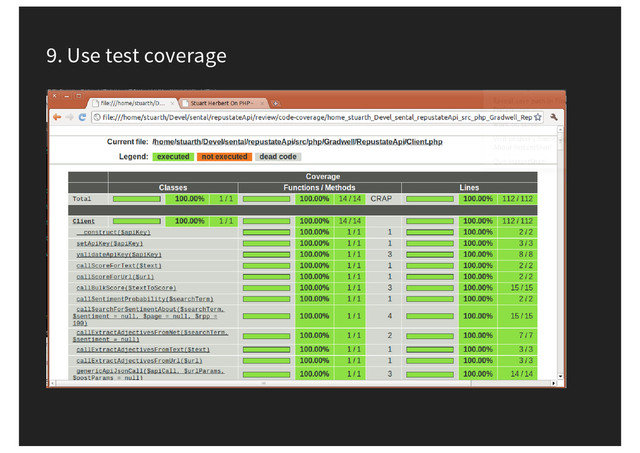 9. Use test coverage
