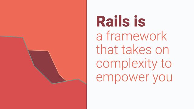 Rails is


a framework
that takes on
complexity to
empower you
