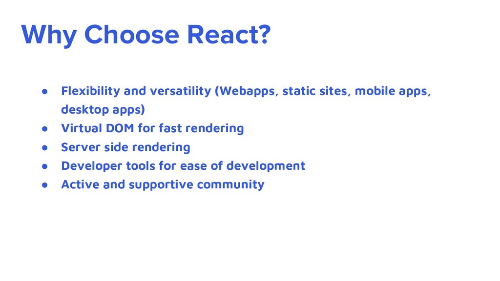 Frontend Development - Why choose React? - Speaker Deck